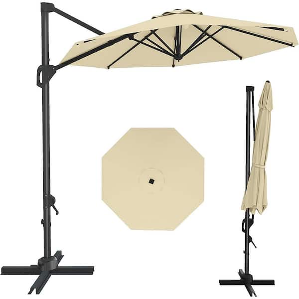 BALCONY アイボリー 36 JEAREY SunShade Deluxe 11 ft. Square Cantilever Umbrella