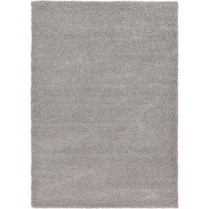 Solid Shag Cloud Gray 7 ft. x 10 ft. Area Rug