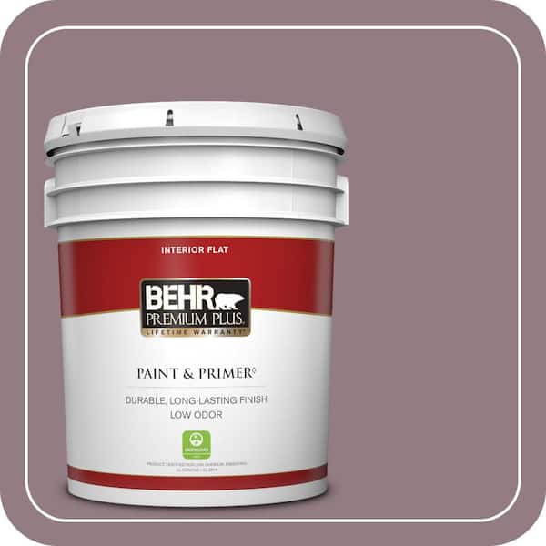 BEHR PREMIUM PLUS 5 gal. #100F-5 Gypsy Magic Flat Low Odor Interior Paint & Primer