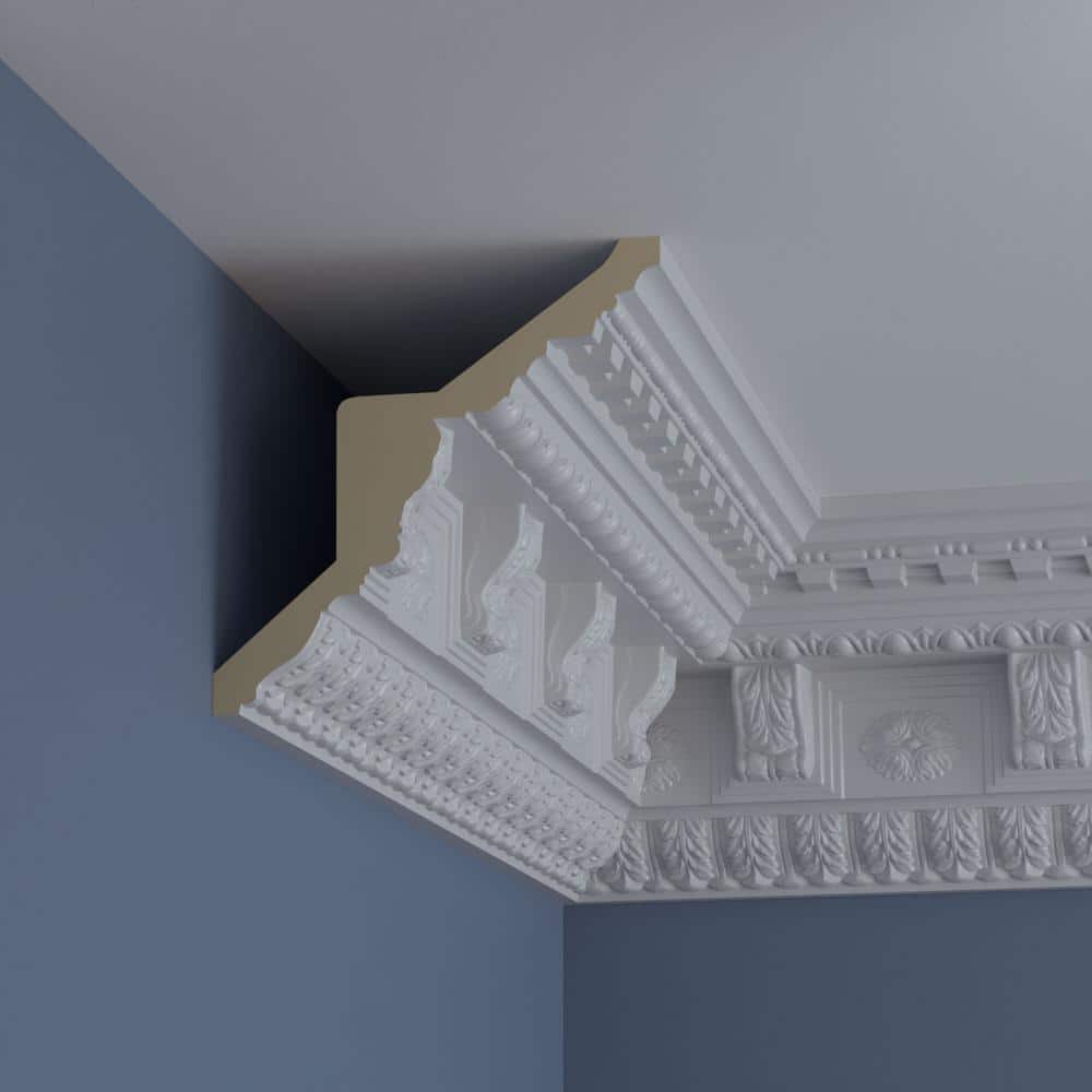 Primed White Polyurethane Granada Crown Moulding Sample