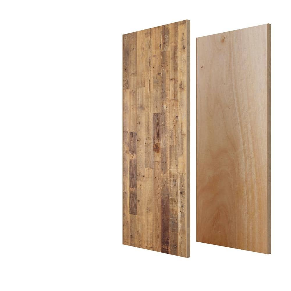 Urban Woodcraft 32 in. x 80 in. Natural Finish Vertical Reclaimed Wood ...