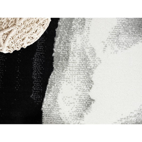 Arto Grey 6 ft. x 9 ft. Abstract Polypropylene Area Rug