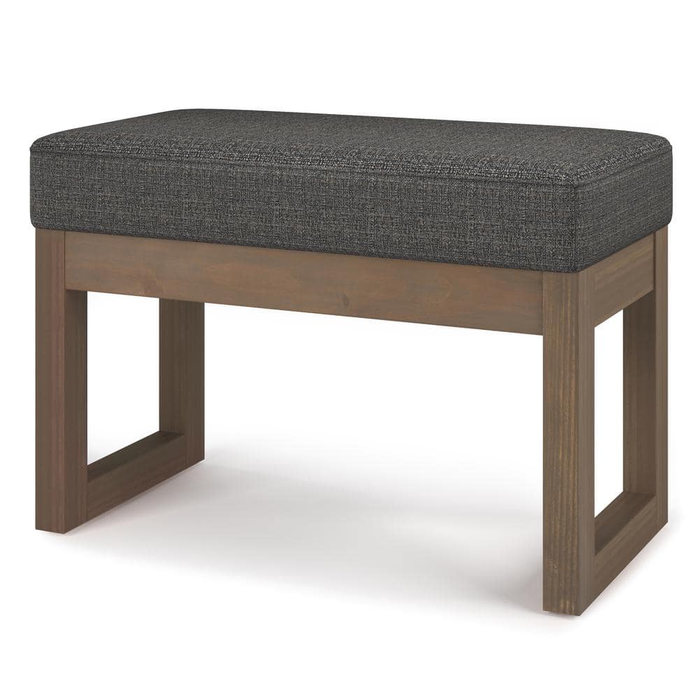 Ebony Tweed Upholstered Solid Wood Entryway Bench