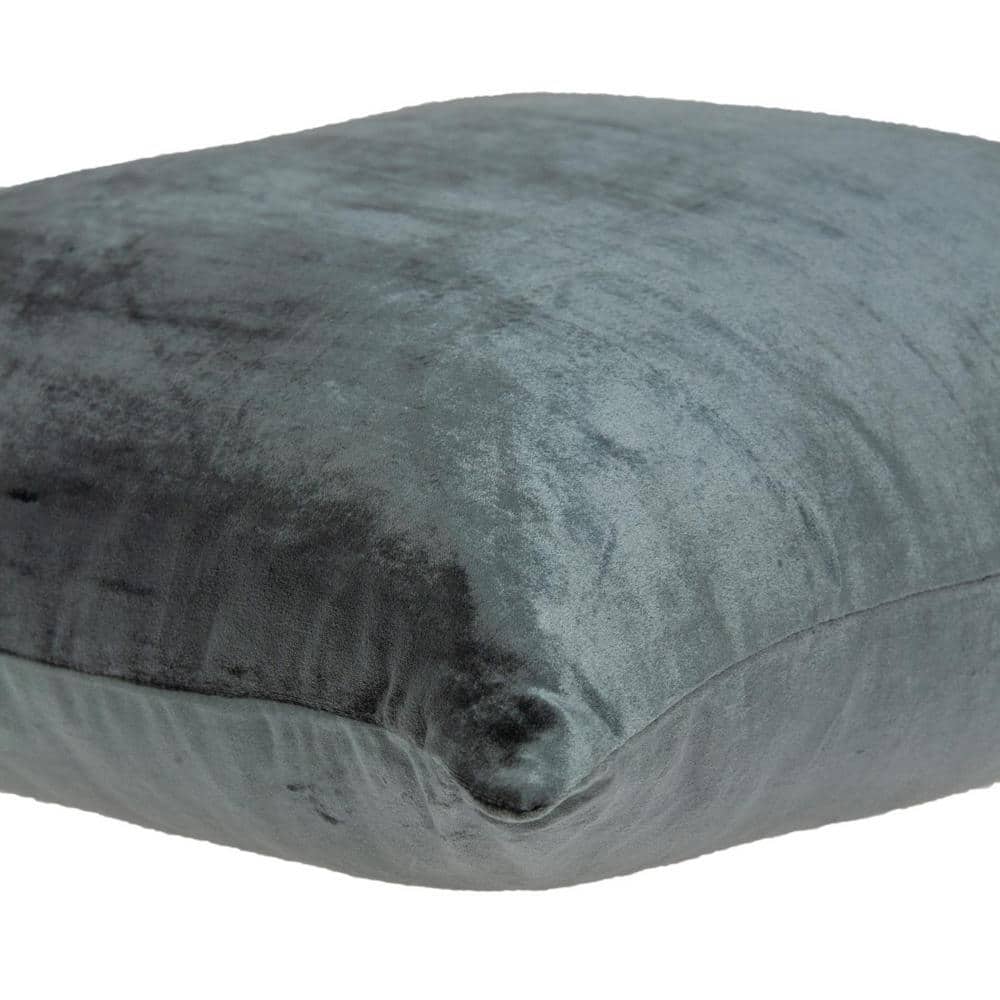 Charcoal Cotton Square Throw Pillow with Polyester Fill