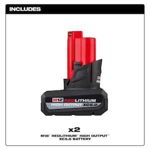 M12 12-Volt Lithium-Ion XC High Output 5 Ah Battery (2-Pack)