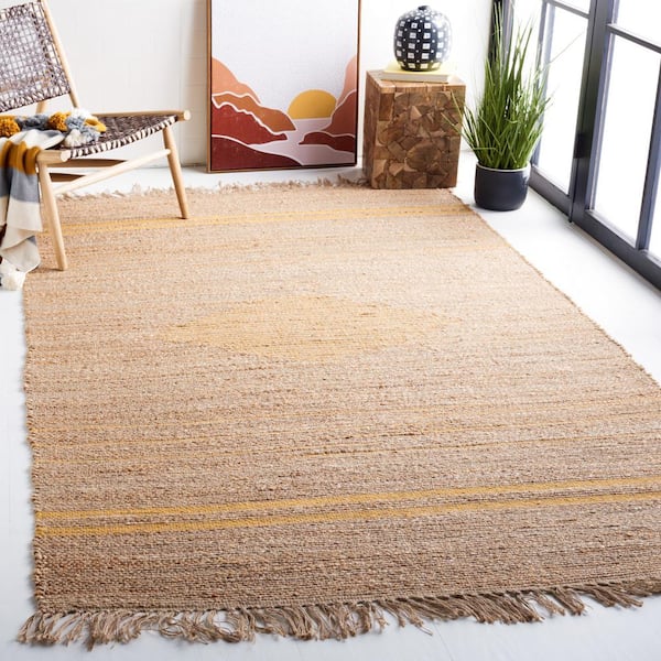 Natural Fiber 4 ft. x 6 ft. Gold/Natural Striped Area Rug