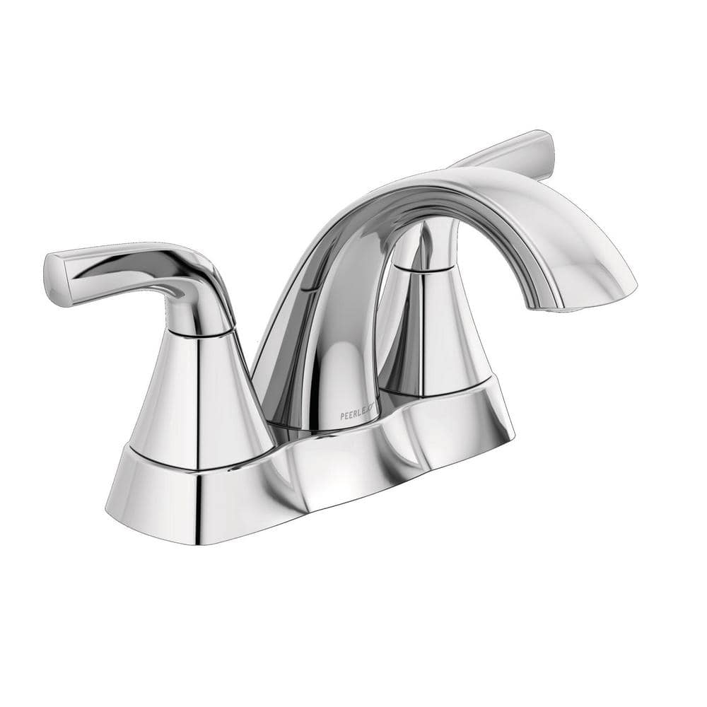 Peerless Parkwood 4 in. Centerset 2-Handle Bathroom Faucet with Pop-Up ...