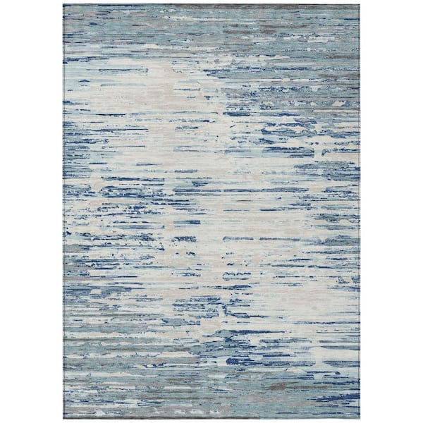 Chantille Machine Washable Indoor/Outdoor Abstract ACN2767 Sky 8 ft. x 10 ft. Area Rug