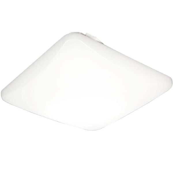 14 in. Square Low-Profile White Integrated LED Flush Mount