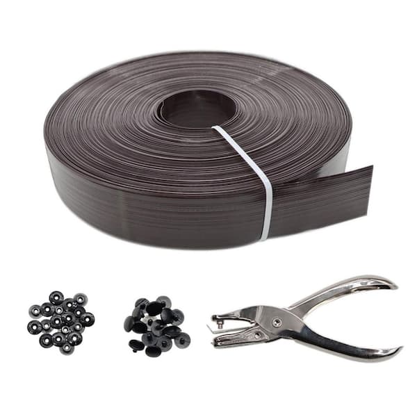 246 ft. x 0.15 ft. Vinyl Chain Link Fence Privacy Tape with Button and Puncher, Chain Link Fence Slats, Brown