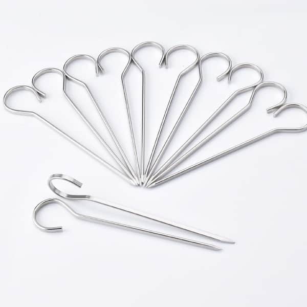 Flat Stainless Steel Mini Skewers for Baking and Grilling Potatoes Corn, 4.75 in., 12 Pieces 304 Steel