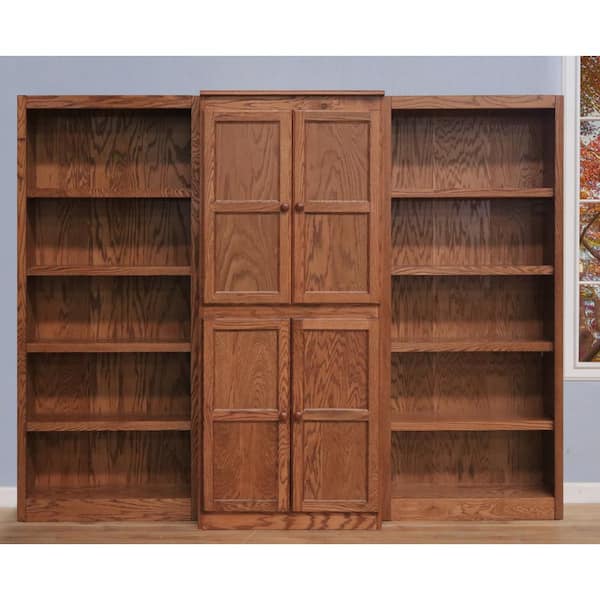 Dry Oak Wood 15 Shelf Standard Bookcase, Slim Oak Bookcase With Adjustable Shelves