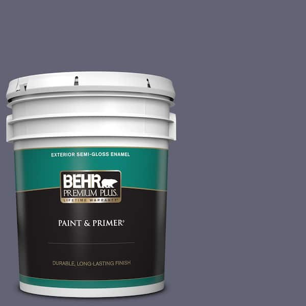 BEHR PREMIUM PLUS 5 gal. #620F-6 Purple Orchid Semi-Gloss Enamel Exterior Paint & Primer