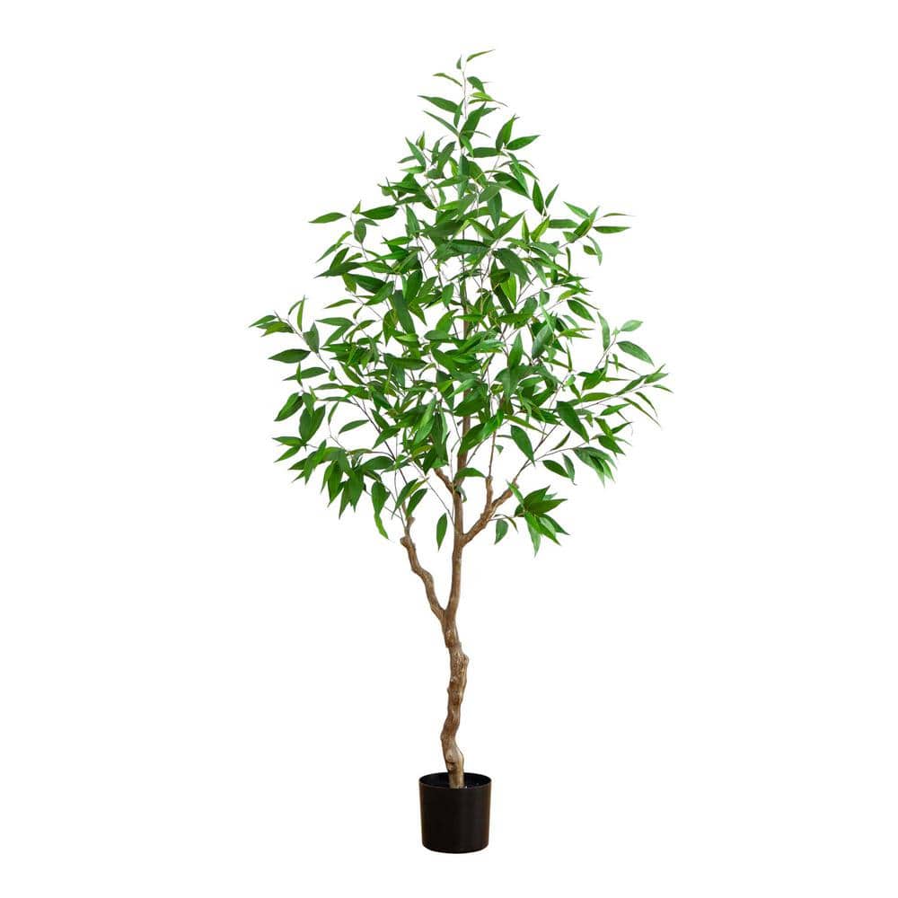 Nearly Natural 7ft. Artificial Long Leaf Greco Eucalyptus Tree with