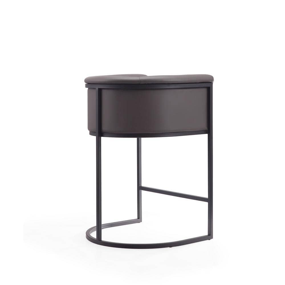 Set of 2 Pebble Faux Leather Metal Counter Stools