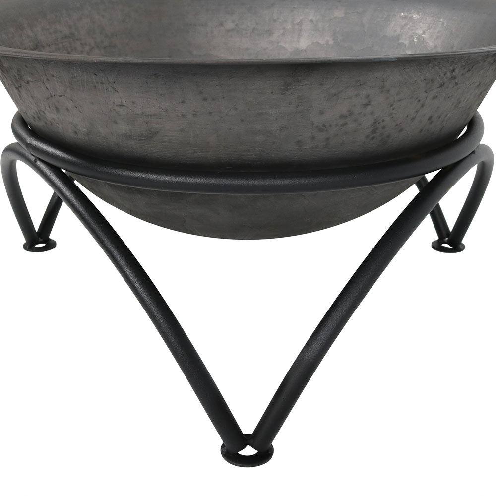 23.5" Dark Gray Cast Iron Wood-Burning Fire Pit Bowl with Stand
