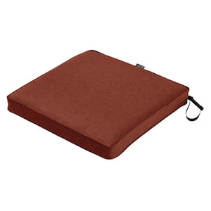 Montlake Fade Safe Heather Henna Red 20 in. Square Outdoor Seat Cushion