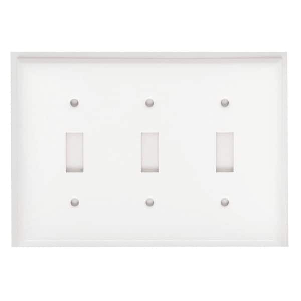 Mulberry White 3-Gang Toggle Wall Plate (1-Pack)
