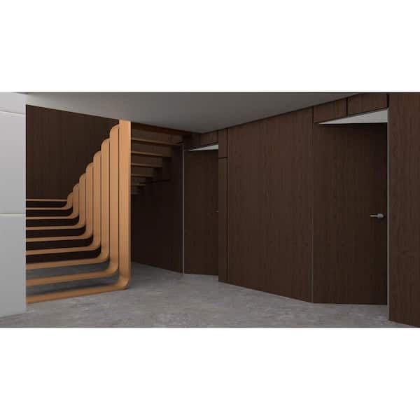 Sartodoors 28 in. x 96 in. Unassembled Left-Hand/Inswing Solid Core Noce Flush Mount Hidden Bookcase Door with Silver Hinge Finish