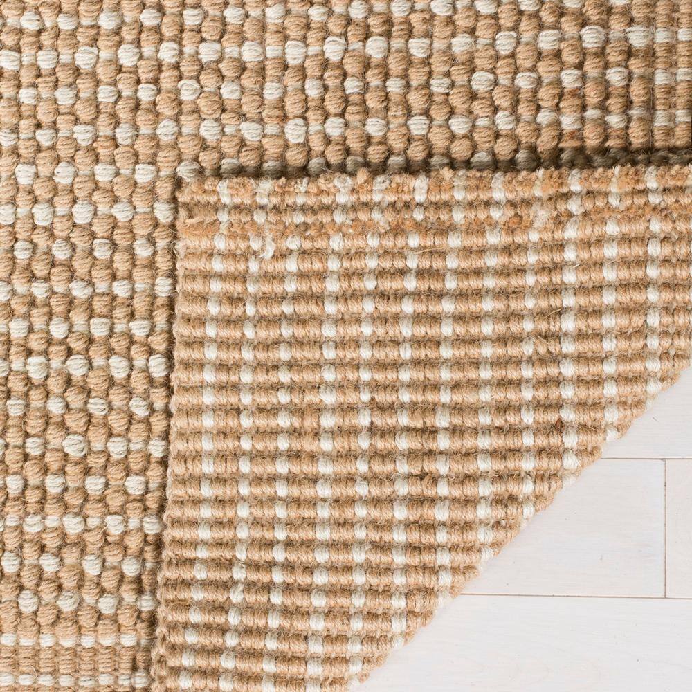 Hand-Knotted Beige Jute 2' x 6' Runner Rug with Non-Slip Feature