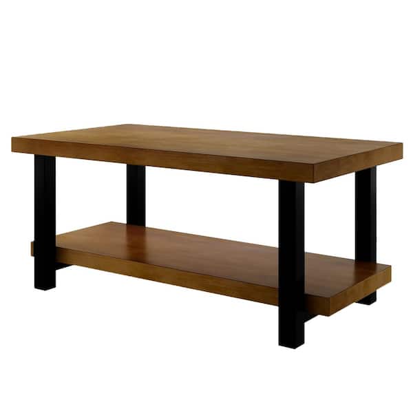 Unbranded Brown Wood Outdoor Coffee Table with Storage Shelf (Rectangle)