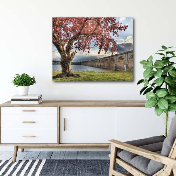 Courtside Market Autumn Tree by Bridge Gallery-Wrapped Canvas Wall Art 24 in. x 20 in., Multi Color