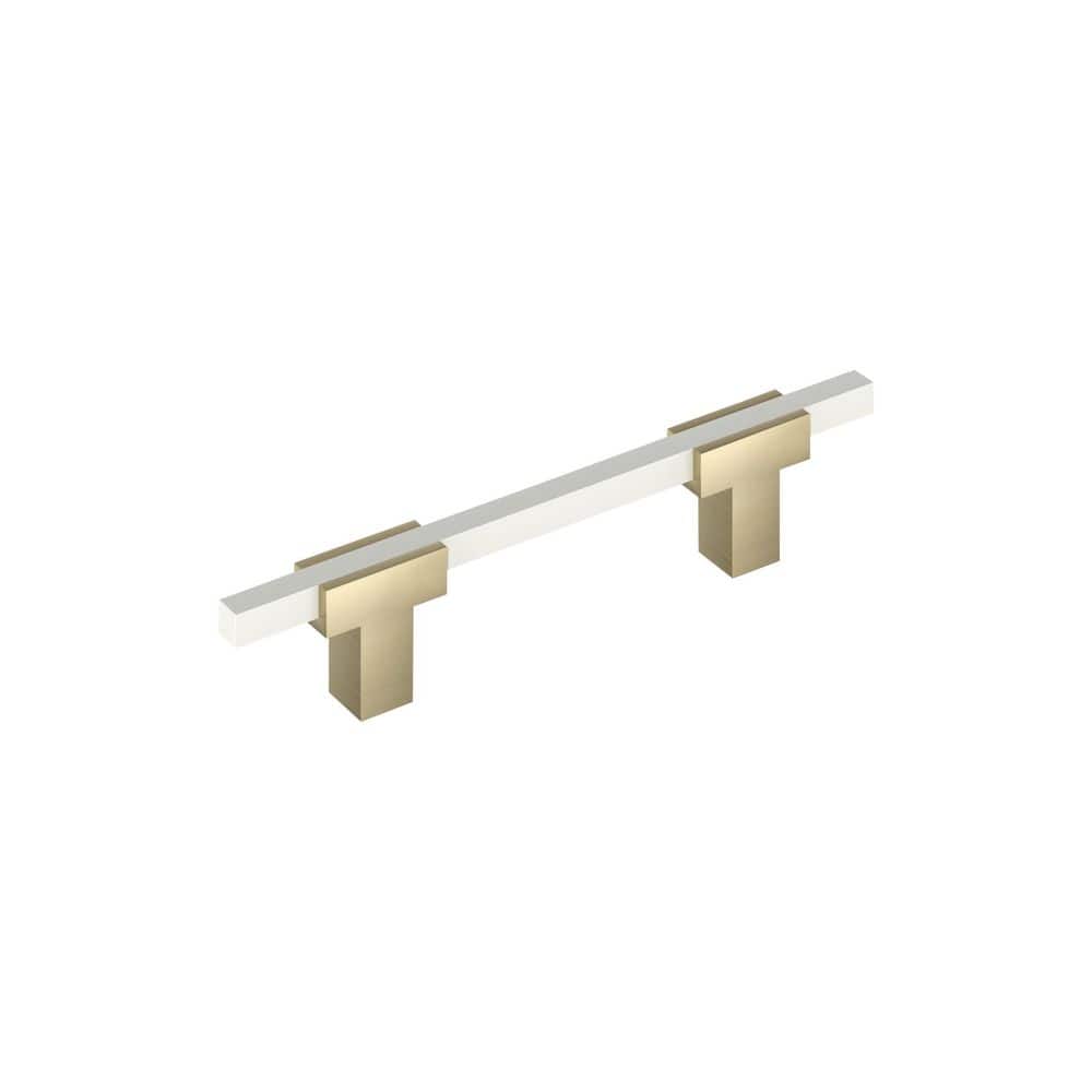 Urbanite 3-3/4 in. (96mm) Center-to-Center Modern Golden Champagne/White Bar Cabinet Pull price history on PriceWatchPro