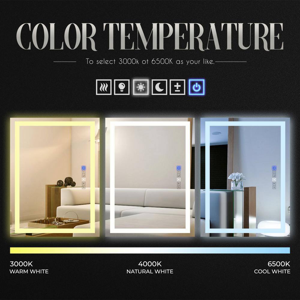 Sleek 60'' Frameless LED Lighted Full-Length Mirror with Touch Dimmer