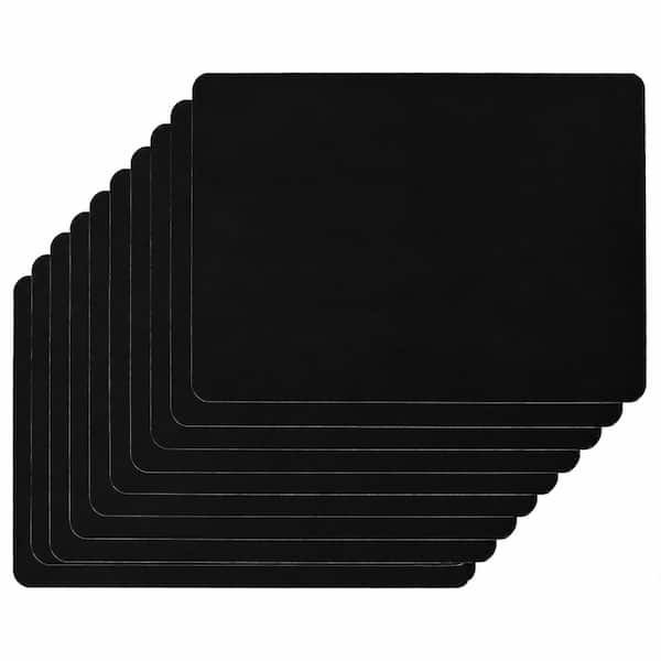 11.8 in. x 17.8 in. Black Vinyl Placemats Set of 8, Waterproof, Heat-Resistant, Wipeable Table Mats