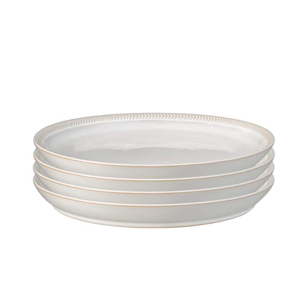 Denby Natural Canvas Off-White Textured Coupe Medium Plate (Set of 4 ...