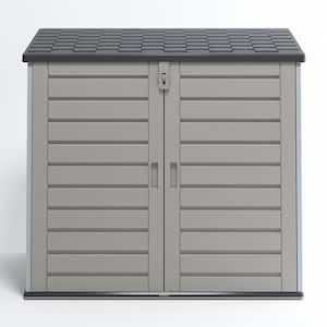 4.6 ft. W x 2.7 ft. D Horizontal Outdoor Plastic Storage Shed, Trash Can Storage Cabinet with 3-Doors(12.3 sq. ft.)