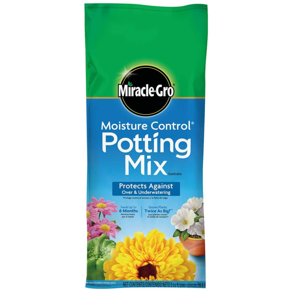 Miracle-Gro 2 cu.ft. Moisture Control Potting Soil Mix 75552304 - The ...