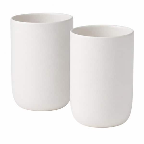 2 Cup Bathroom Ceramic Tumbler Set, Toothbrush Toothpaste Holders, Reusable Mouthwash Cup, Toothbrush Holders
