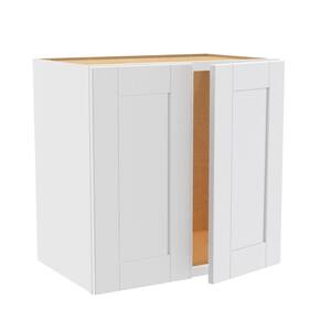 Washington Vesper White Plywood Shaker Assembled Wall Kitchen Cabinet Soft Close 24 in. W 24 D in. 15 in. H