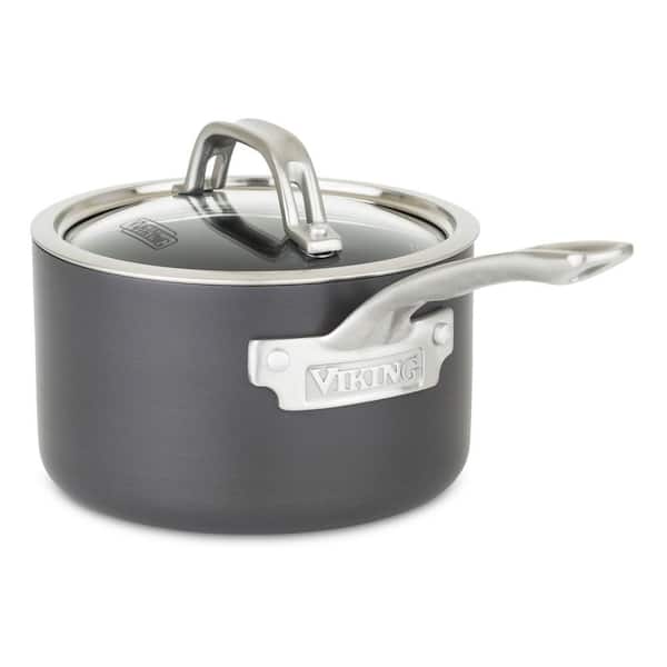 Hard Anodized Nonstick 2.0 Qt. Saucepan with Glass Lid