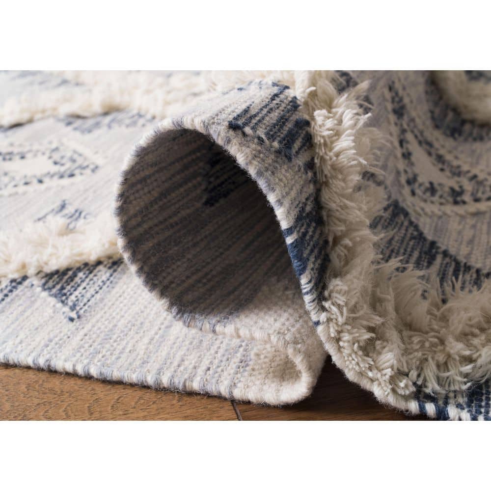 Ivory Diamond Trellis Hand-Knotted Wool Area Rug - 9' x 12'