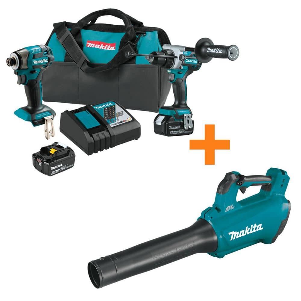 18V LXT Lithium-ion Brushless Cordless 2-piece Combo Kit 5. 0Ah with bonus 116 MPH 459 CFM 18V LXT Brushless Leaf Blower price history on PriceWatchPro