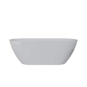 63 in. x 29 in. Acrylic Freestanding Soaking Flatbottom Non-Whirlpool Bathtub with Drain, CUPC Certified in White