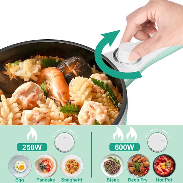 Wudkey 1.5 L Mini Portable Electric Hot Pot, Stainless Steel Non