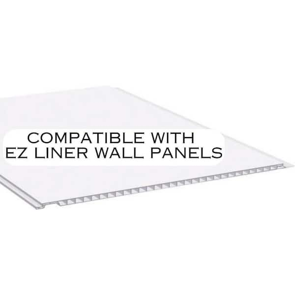 EZ LINER 3/8 in. x 16 in. x 96 in. White Plastic Interlocking Wall Panel  (5-Pack) 58G26128 - The Home Depot