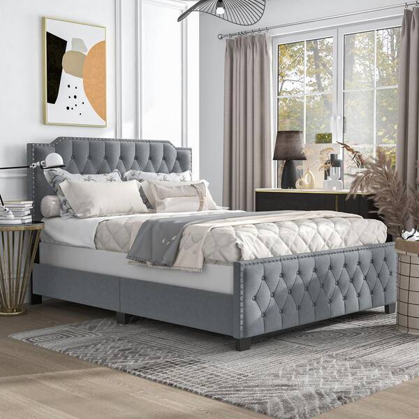 Clearance Eva Grey Queen Size Bed – Affordable Furniture Source