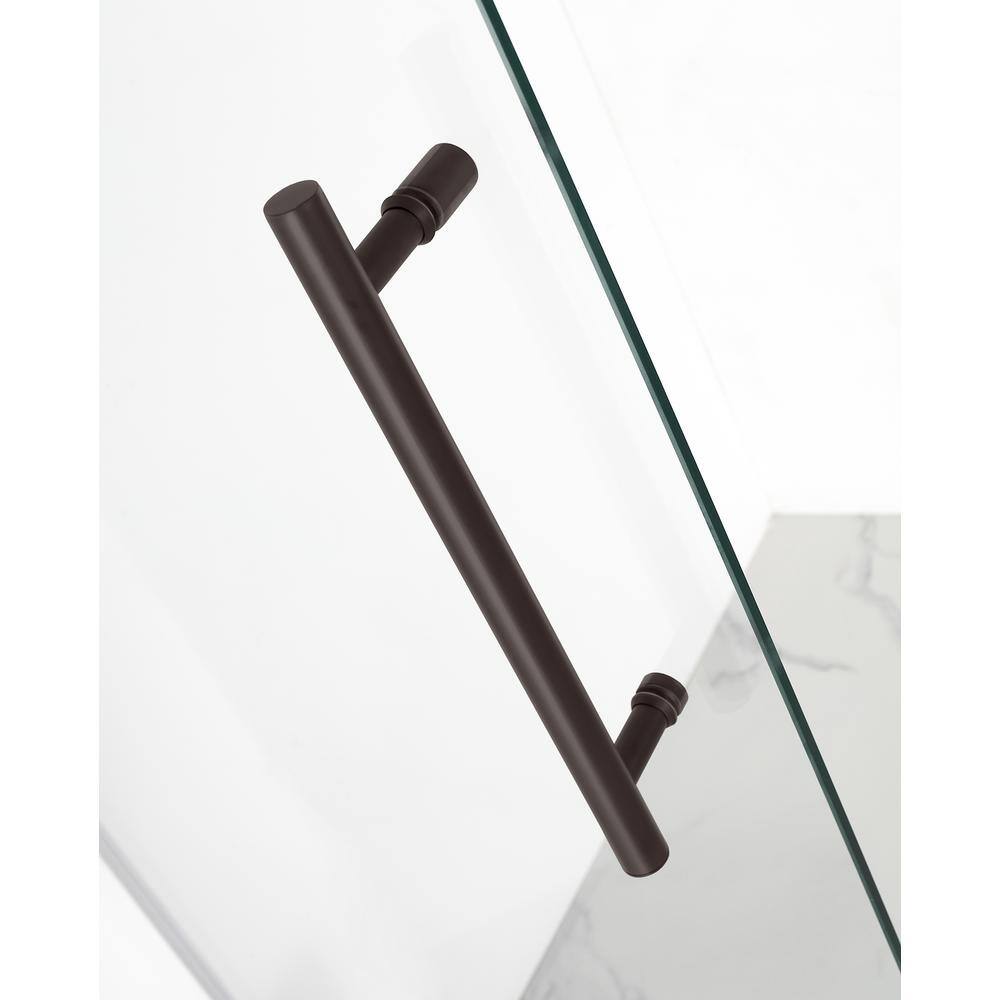 Coraline 72" x 76" Frosted Glass Bronze Sliding Shower Door