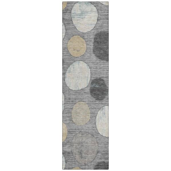 Chantille Machine Washable Indoor/Outdoor Abstract ACN3056 Gray 2 ft. x 7 ft. Runner Rug