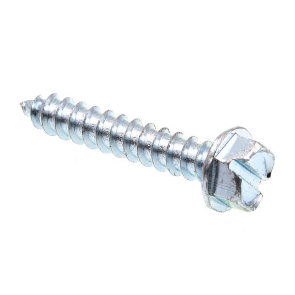 Prime-Line #14 x 1-1/2 in. Zinc Plated Steel Slotted Drive Hex Washer Head Self-Tapping Sheet Metal Screws (75-Pack)