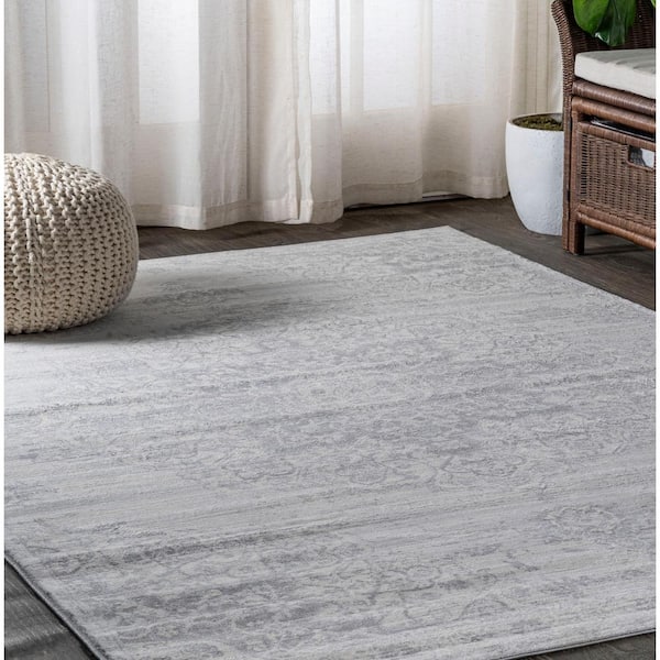 JONATHAN Y Modern Light Gray 3 ft. x 5 ft. Persian Vintage Moroccan Medallion Area Rug