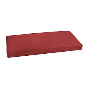 45 in. x 17 in. Indoor/Outdoor Corded Bench Cushion in Sunbrella Cast Pomegranate