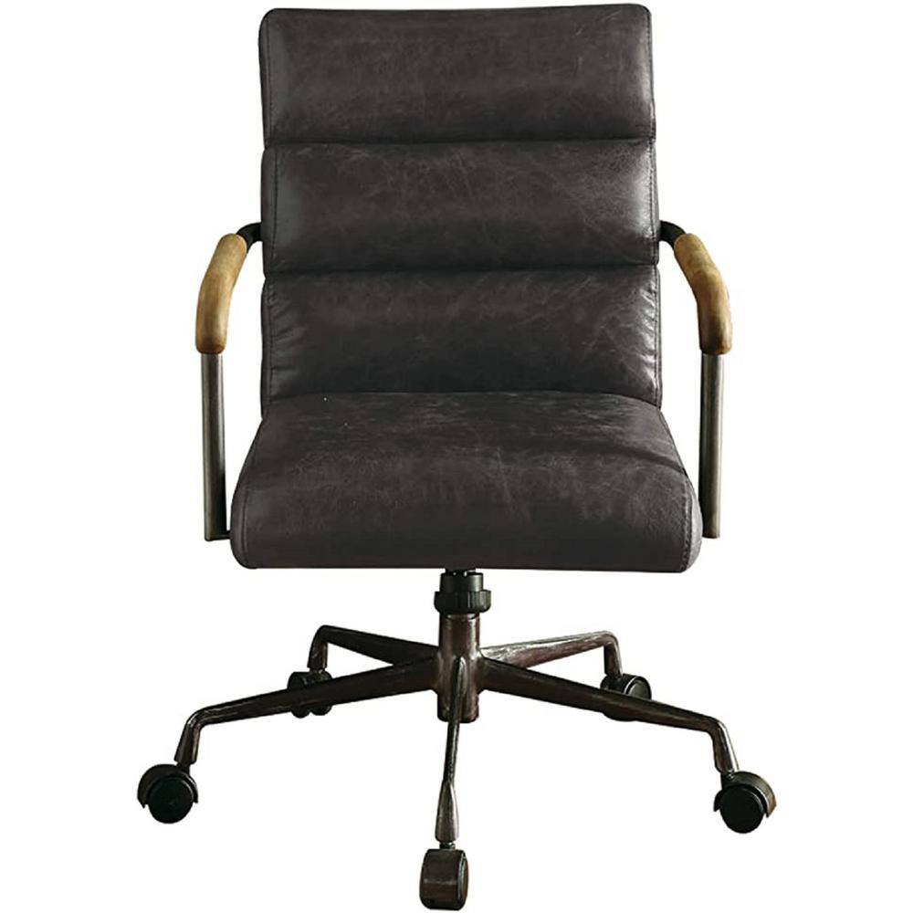 Dark Brown Leather Seat Office Chair 2KL-32-DBOC - The Home Depot
