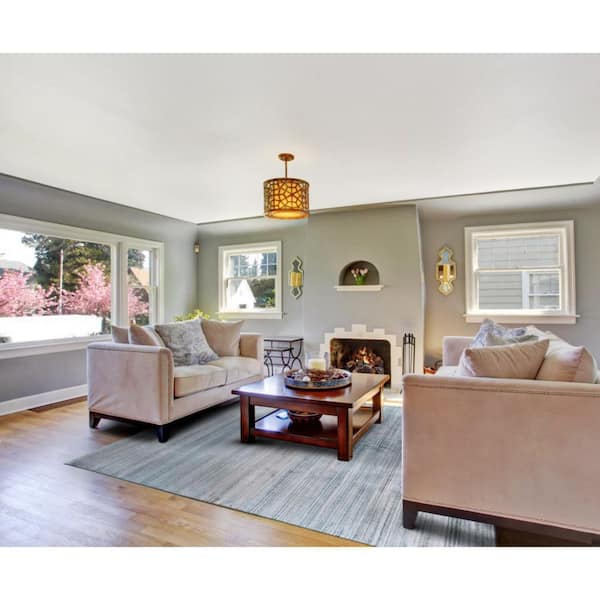 2 ft. x 8 ft. Blue, Gray Ombre Area Rug