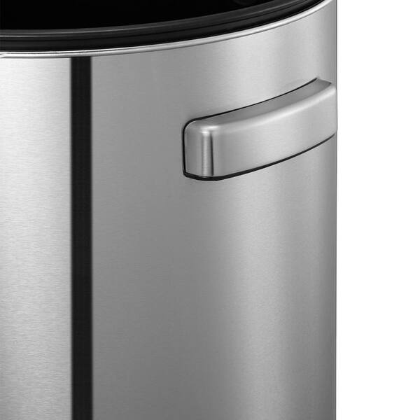 EKO Urban Slim 15.8 Gallon Commercial Trash Can, Brushed Stainless Steel  Open Top Garbage Can