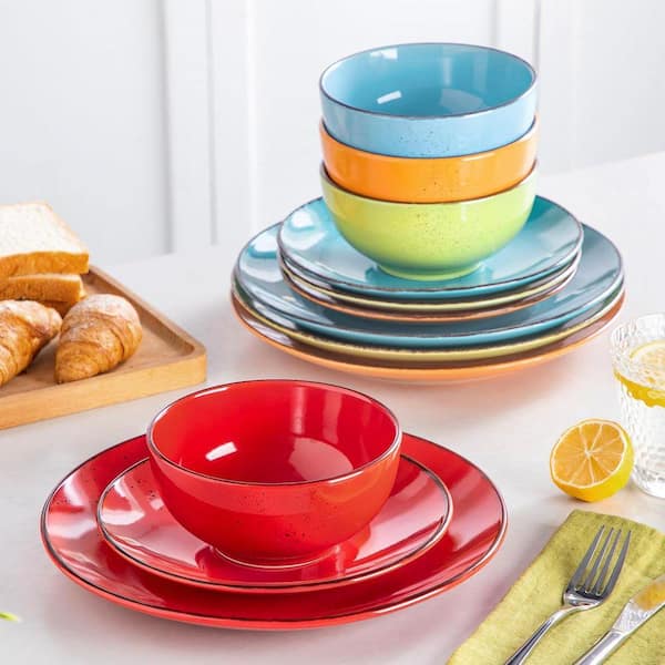 Set 4 Piatti Da Pasta Vancasso Victoria In Porcellana, Viola, Rosa, Marrone E Verde, Eleganti E Resistenti